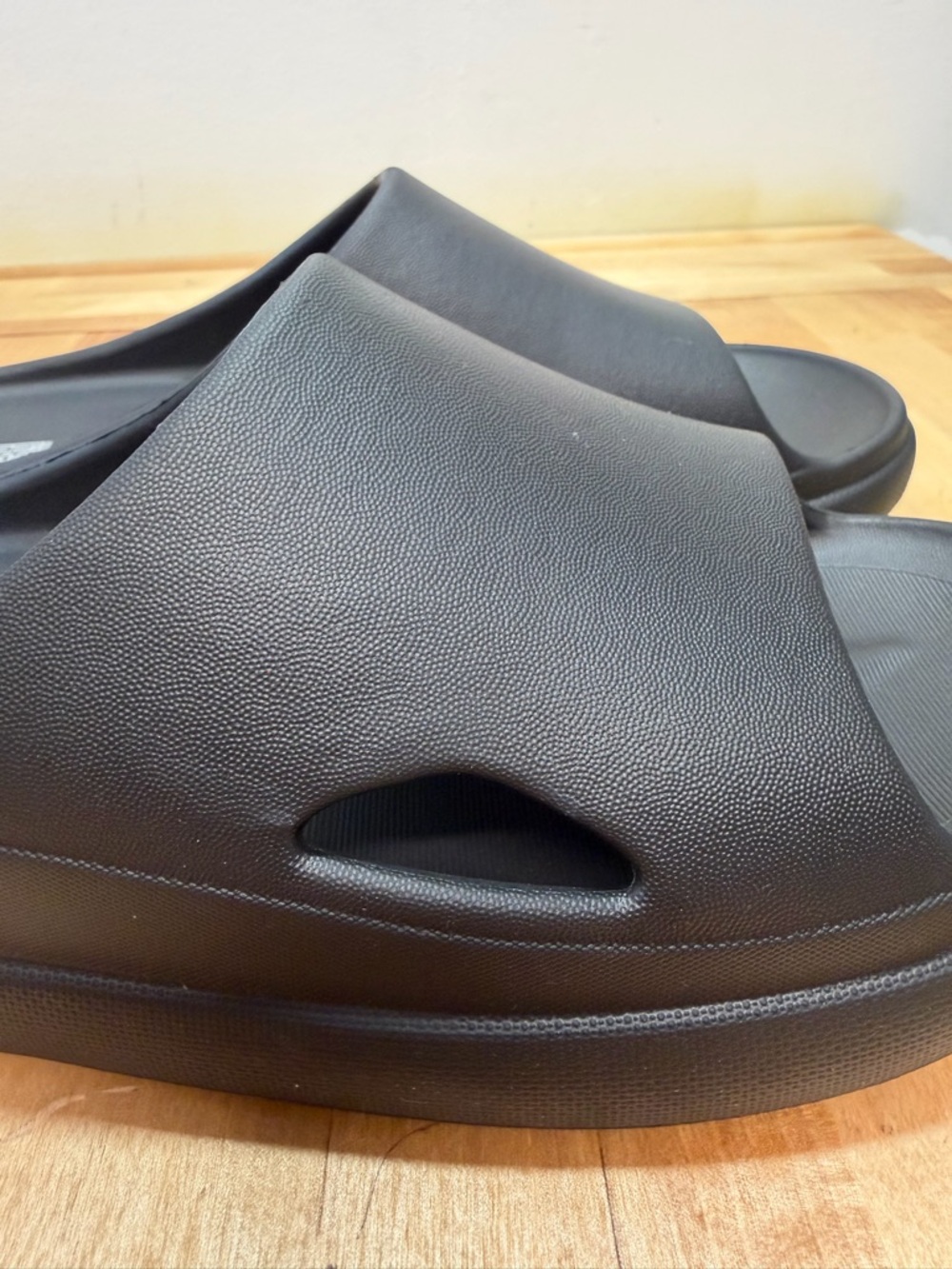 Black Slide Sandals - Minimal Slip-On Slides men size  7-8. - Picture 2 of 7